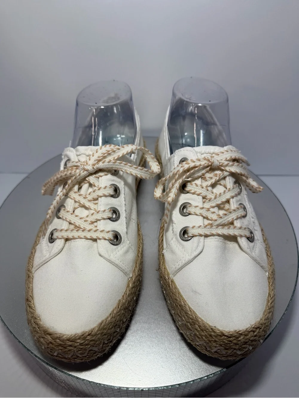 Malibu blowfish White Canvas Espadrille Sneaker with Natural Jute Trim size 8